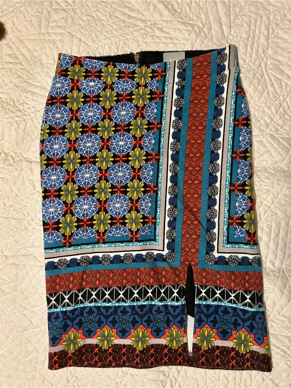 Anthropologie Maeve geometric multicolor floral pencil skirt